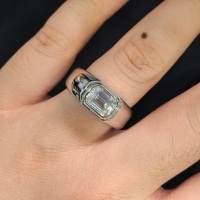 Bague TELULA GRA en Moissanite Couleur D Certifiée, Plaqué Rhodium, Forme Géométrique, Romantique, en Argent 925, Classique, Mariage, Hip Hop, pour Homme