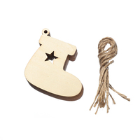 Ornements de Noël en bois non finis, formes variées, tranches de bois vierges avec corde de chanvre, décorations pour sapin de Noël, étiquettes cadeaux personnalisables