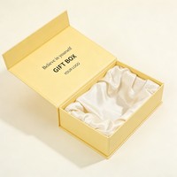 Grande boîte en carton de luxe, logo personnalisé, boîte d'emballage magnétique jaune, boîte d'emballage cadeau recyclable pour perruque