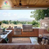 Cuisine extérieure modulaire JOYEDA avec îlot d'évier BBQ, composants en acier inoxydable SUS 304, design écologique - Installation de barbecue portable