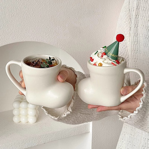 Khởi động sáng tạo hình sữa gốm <span class=keywords><strong>Mug</strong></span> với xử lý món quà giáng sinh gốm cup Trắng giáng sinh cốc cà phê - Product Image 3