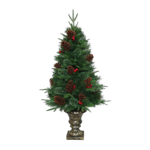 SAPIN DE NOËL AVEC BASE ET 100 LUMIÈRES LED BLANC CHAUD H.120CM - Product Image 1