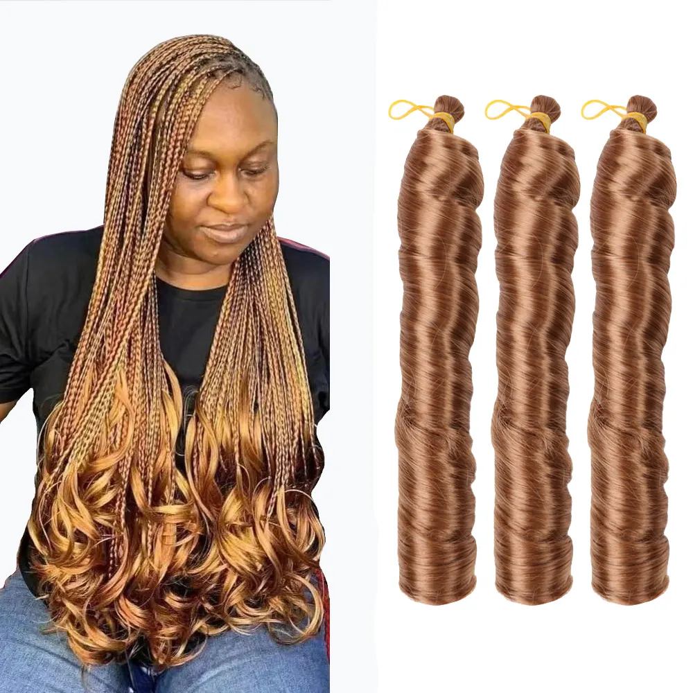 deep Loose braiding hair new popular silk braid attachment 14inch 18inch 24inch French curl braiding hair