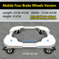 Dudukan Kulkas Mini Stainless Steel dengan 2 Roda Pengunci, Alas Mesin Cuci yang Dapat Disesuaikan untuk Penggunaan Hotel