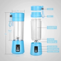 Centrifugeuse électrique à 6 lames, mini USB, 6 lames, accessoires de cuisine, outils portables pour fruits, mixeur