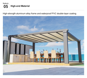 Pérgola DIY con Techo Retráctil de PVC y Estructura Ligera de Aluminio para Instalación <span class=keywords><strong>en</strong></span> el Hogar - Product Image 3