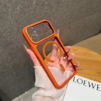 Coque magnétique transparente pour iPhone 18 Pro Max, coque rigide bordeaux pour iPhone 18 Pro Max