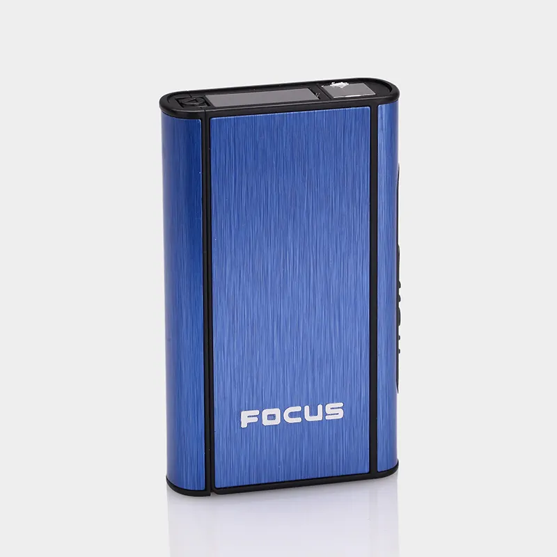 High Quality Aluminum Alloy Custom Automatic Cigarette Light Case With Pack 10 Piece