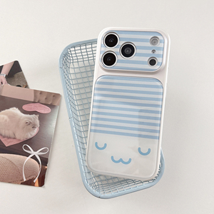 Coque de téléphone mignonne et simple à motif <span class=keywords><strong>Smiley</strong></span> pour <span class=keywords><strong>iPhone</strong></span> 17 16 15 Pro Max, avec rayures et pois, double épaisseur, brillante, antichoc, rigide - Product Image 2