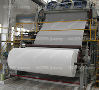 Machine à papier toilette en rouleaux jumbo entièrement automatique, haute vitesse, contrôlée par PLC, haute efficacité, avec pulpeuse complète pour papier recyclé