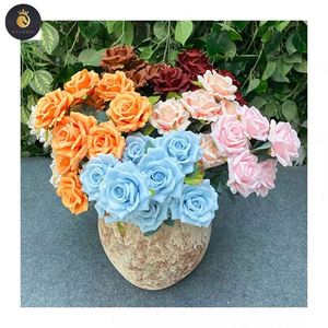 Caldo top seller 9 teste di rose <span class=keywords><strong>Nora</strong></span> fiori artificiali dekorazione - Product Image 4