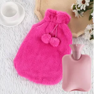 Sac chauffe-mains 2 litres animaux bouillotte en caoutchouc housse peluche