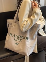 Sac fourre-tout en toile pour femme, avec poignée en coton, sac à bandoulière, fermeture éclair, pour le travail, la plage, les voyages, les courses, les produits tissés, logo personnalisable