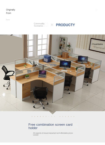 Poste de travail modulaire de bureau moderne, mobilier de bureau pour le personnel, en forme de L, modulaire, cubique, pour 2, 4, 6, 8 personnes, pour immeuble de bureaux - Product Image 6