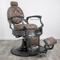 Chaises de barbier vintage marron noir luxueux, chaise de barbier de salon de coiffure