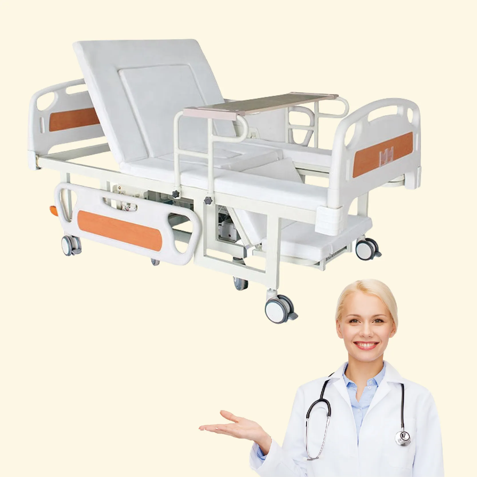 Sofá dobrável médico para exame de pacientes hospitalares, sofá para exame ginecológico, com altura ajustável