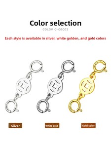 <span class=keywords><strong>XD</strong></span> P2793 S925 plata esterlina hebilla de resorte de dos extremos pulsera hebilla cadena extensión conexión hebilla - Product Image 3