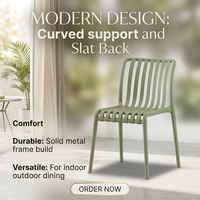 Chaise de salle à manger ergonomique moderne en plastique vert, légère, empilable, pour l'extérieur et l'intérieur, idéale pour la maison, l'hôtel, l'appartement
