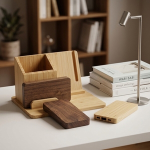 Chargeur portable en bois <span class=keywords><strong>6000</strong></span> 8000mAh, noyer, bambou, érable, avec port USB-C, Powerbank - Product Image 4