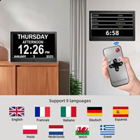 Horloge Murale Personnalisable de Prière Islamique Athan Azan, Horloge IPS 10 Pouces Numérique Calendrier Journalier avec Application de Prière