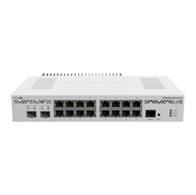 New MikroTik CCR2004-16G-2S+PC 16 Gigabit 2 Gigabit Optical Port Smart Router