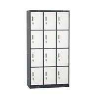 Armoire de rangement moderne en acier avec serrure à clé 6/9/12/15/18 portes pour garde-robe de personnel de salle de sport ou utilisation en atelier