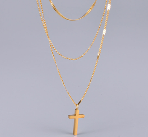 종교 기독교 믿음 예수 십자가 보석 스테인레스 스틸 도금 18K 골드 크로스 목걸이 여성 남성 - Product Image 6