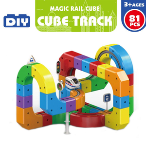 Ensemble <span class=keywords><strong>de</strong></span> voitures <span class=keywords><strong>de</strong></span> course sur rail électrique éducatif STEM <span class=keywords><strong>de</strong></span> 81 pièces, blocs <span class=keywords><strong>de</strong></span> construction 3D DIY, jouet pour enfants, apprentissage précoce, cadeau d'anniversaire - Product Image 2