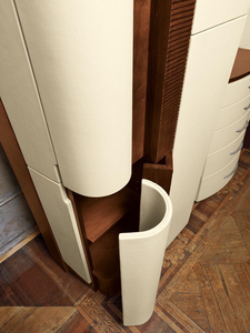 Meuble de salon de luxe, armoire murale modulaire en bois pour hall, meuble de salle à manger de villa avec miroir central - Product Image 4
