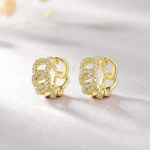 Orecchini E4085 con Diamanti Dorati, Placcati in Oro 22k, Taglio Brillante Rotondo, Diamanti Naturali, Gioielli di Lusso da Donna per Feste - Product Image 3