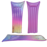 Matériel de loisirs aquatiques, lit flottant gonflable pour piscine, oreiller transparent à paillettes, 178 cm/70 pouces, PVC écologique