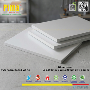 Panneau PVC mousse de précision PIMA 10 mm (3/8 po) 4x8 pi, bord sans copeaux, stock pour découpe et gravure CNC (ISO 9001), résistant à la chaleur et à l'eau - Product Image 1