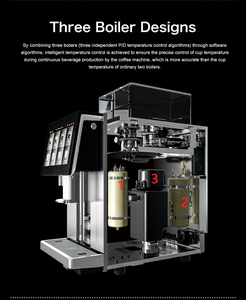 Cafetera Automática BTB One Touch con Tres Calderas, Bomba de Leche en Polvo para Espumar y Dos Tanques para Granos de Café - Product Image 2