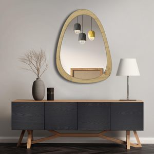 Custom Asymmetrical Floor Full Body Wood <strong>Wall</strong> <strong>Mirror</strong> Full Length Irregular Wood Framed <strong>Mirror</strong> for Bedroom - Product Image 6