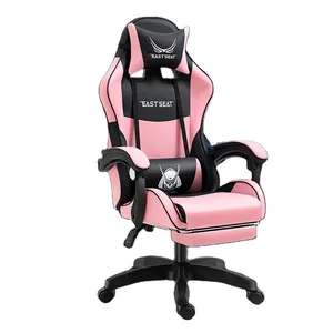 high quality good pink PC computer game chair silla gamer chair leather swivel recliner racing gaming chair