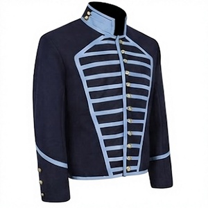 Veste d'extérieur vintage brodée pour homme, col montant, simple boutonnage, en mélange de laine, pour l'hiver - Product Image 4