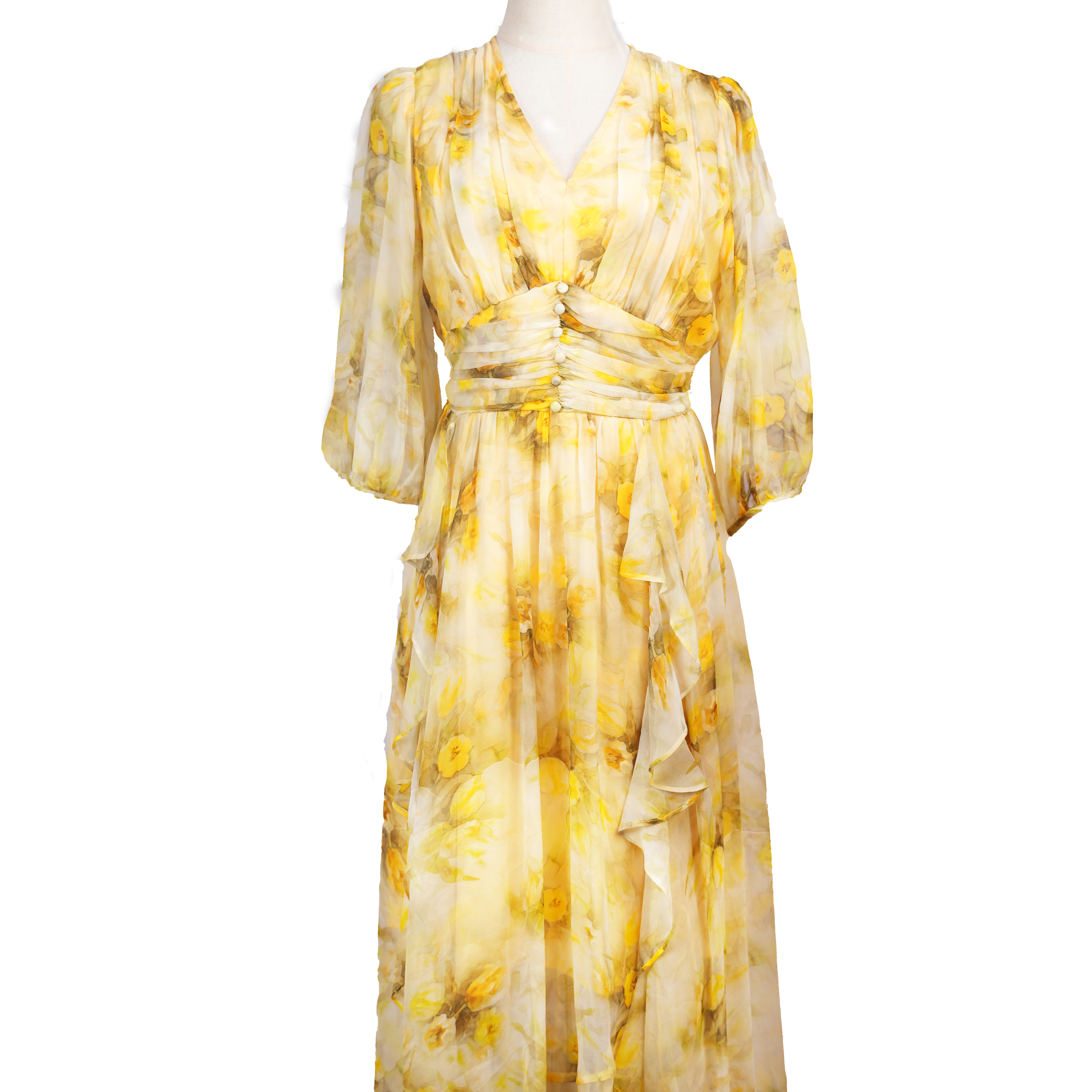 2023 spring and summer new handmade custom fashion high-end luxury women's silk dress