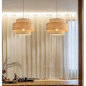 โคมไฟหวายทรงกลม E27 หลอดฟลูออเรสเซนต์ สำหรับร้านอาหาร ห้องน้ำชาเซน ห้องนอน - Product Image 2