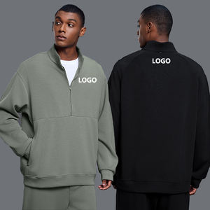 Felpa da Uomo con Mezza Zip e Strato d'Aria, Nuova Collezione Autunno 2026, Ampia e Versatile, Tinta Unita, <span class=keywords><strong>Abbigliamento</strong></span> Casual dai Produttori - Product Image 1