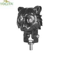 Projecteur LED 12W en forme de hibou diamanté 12000Lm IP67 Étanche Universel Phare avant et feu arrière clignotant pour motos