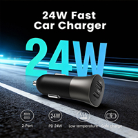 Cargador de Coche Rápido con Doble USB Tipo A de 2.4A y Circuito de Protección Múltiple para Vehículos de 12-24V