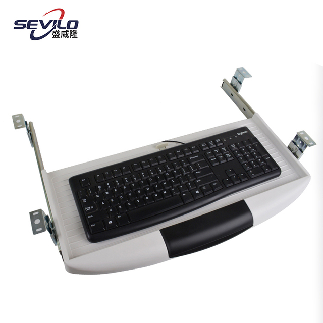 Large ABS Desk with Drawer & Extendable Keyboard Tray Under Desk Office Furniture