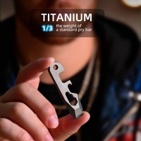 Outil multifonction tactique en titane de grade 5 personnalisé, fourni par l'usine, professionnel, EDC, barre de levier finition délavée, usiné CNC
