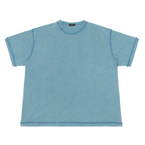 Camiseta Vintage de Calle para Hombre ET033, 100% Algodón de Punto, 240GSM, Corte Inverso, Lavado Ácido, Cuello con Logotipo Personalizado, Ajuste Holgado - Product Image 6