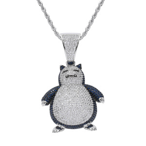 Collier pour homme en gros, collier avec pendentif <span class=keywords><strong>Pokémon</strong></span> Go Kirby, plaqué or 18 carats, laiton, zircon, bijoux hip hop, cadeau de fête - Product Image 2