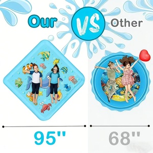Structure aquatique gonflable d'extérieur pour tout-petits de 3 à 9 ans, plancher aquatique de 67 pouces avec arroseur et piscine à pataugeoire, cadeaux amusants pour enfants - Product Image 5