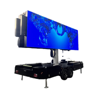 Écran publicitaire LED mobile extérieur sur remorque, couleur intégrale, avec élévateur hydraulique, personnalisable, certifié CE