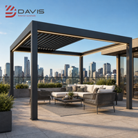 Pergola rétractable d'extérieur en aluminium, gazebo, pavillon avec système de toit pliant électrique pour terrasse, resort et usage commercial