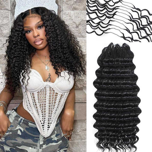 Extensiones de Cabello Humano Ondulado Profundo para Crochet, Pre-Separadas, <span class=keywords><strong>con</strong></span> Efecto Pluma, Invisibles, para Mujer - Product Image 1