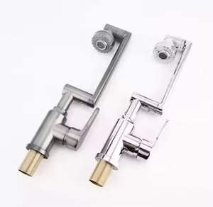 Robinet de lavabo mural en acier inoxydable HLK, eau chaude et froide, robinet à bras oscillant pour lavabo de salle de bain, céramique pour chambre à coucher - Product Image 4